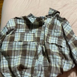 SHEIN plaid button down 2XL